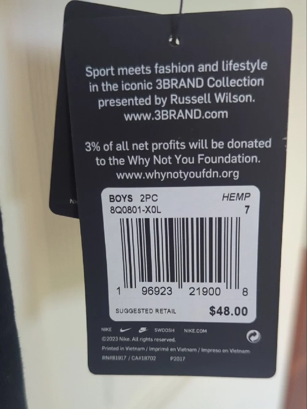 Nike Kids Tan Long Sleeve Tee with Black Accents